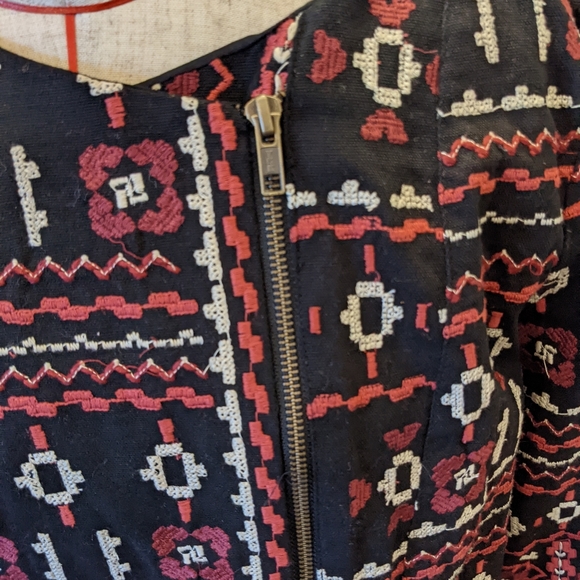 NWT Feathers by Tolani Anthropologie Mandy Moto Jacket Embroidered Size Small - Picture 5 of 10